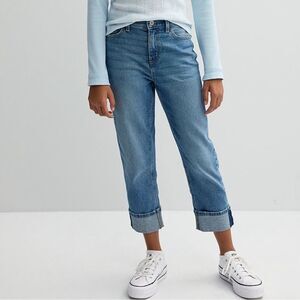 Girls SO Brand High-Rise 90s Straight Stretch Cuffed Jeans, Girls Size 12